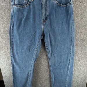 Levis 505 Premium Jeans Men 33x30 Blue Denim Straight Leg Blue Cotton ACTL 33X28